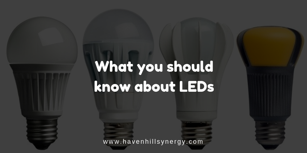 A descriptive image about an article that tells what you should know about LEDs and LED Lighting by Havenhill Synergy